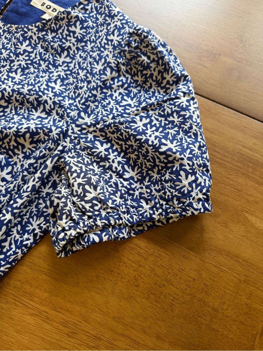 Boden Blue and White Floral Tie-Waist Casual Dress Size 6Long - Picture 6 of 14